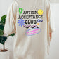 Retro Autism Acceptance Club T-shirt | Different Not Less Groovy Tee