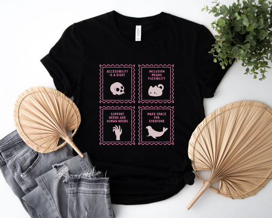 Inclusion and Accessibility T-Shirt, Kitty Fundraiser Collaboration