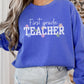 Personalized Teacher Grade Level Sweatshirt, Floral Teacher Crewneck, Back to School Sweatshirt, Comfort Colors