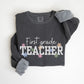 Personalized Teacher Grade Level Sweatshirt, Floral Teacher Crewneck, Back to School Sweatshirt, Comfort Colors
