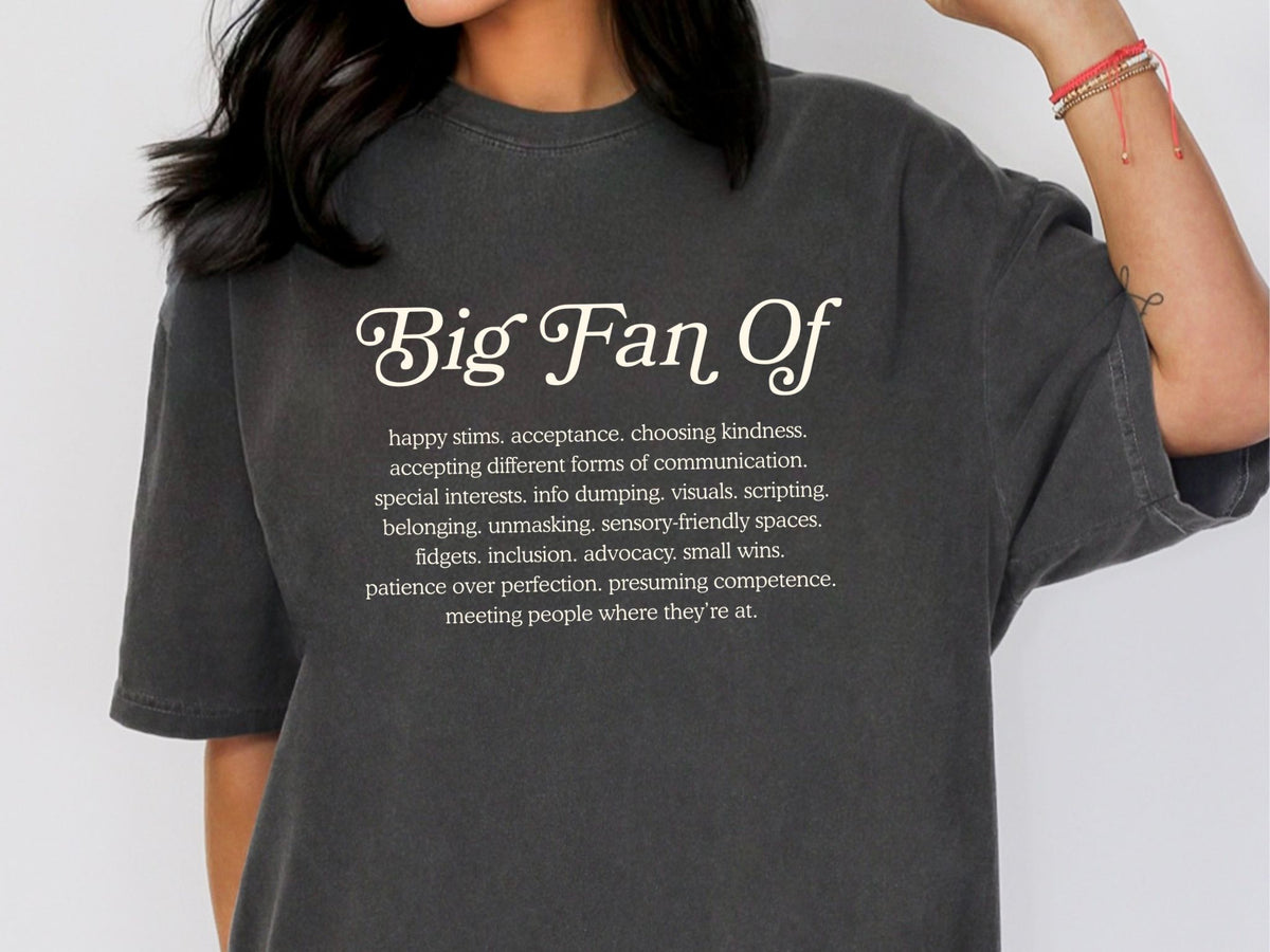 Big Fan Of Neurodiversity Shirt, Neurodiversity Affirming Tee, Autism Acceptance Shirt, Special Education Teacher Shirt, Comfort Colors