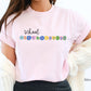 School Psychologist Colorful Patch Letter Shirt, School Psych Gift, Comfort Colors