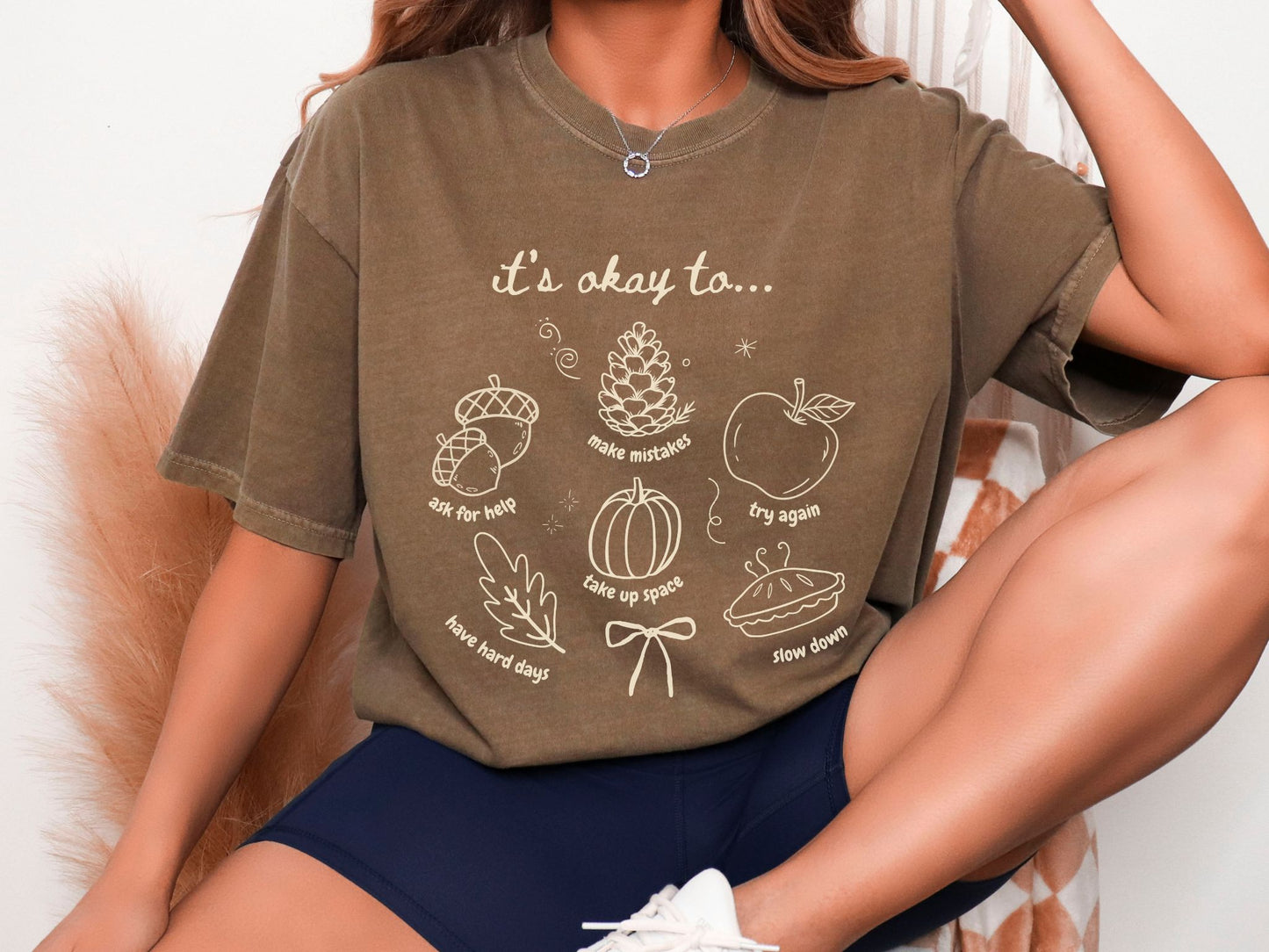 It's Okay To Shirt, Fall Teacher Shirt, Therapist Shirt, Counselor Shirt, Mental Health Shirt, Self Care Tee, Teacher Gift, Autumn Shirt