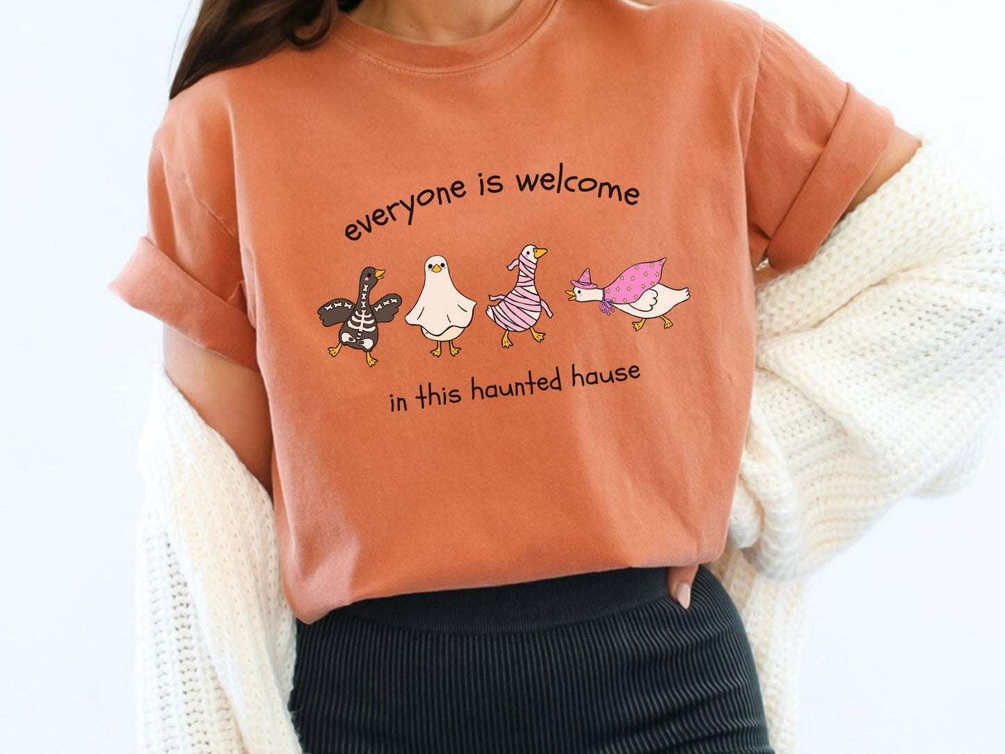 Everyone Is Welcome Halloween Shirt, Silly Goose Shirt, Fall Teacher Shirt, Halloween Teacher Tee, Therapist Shirt, Inclusion Shirt