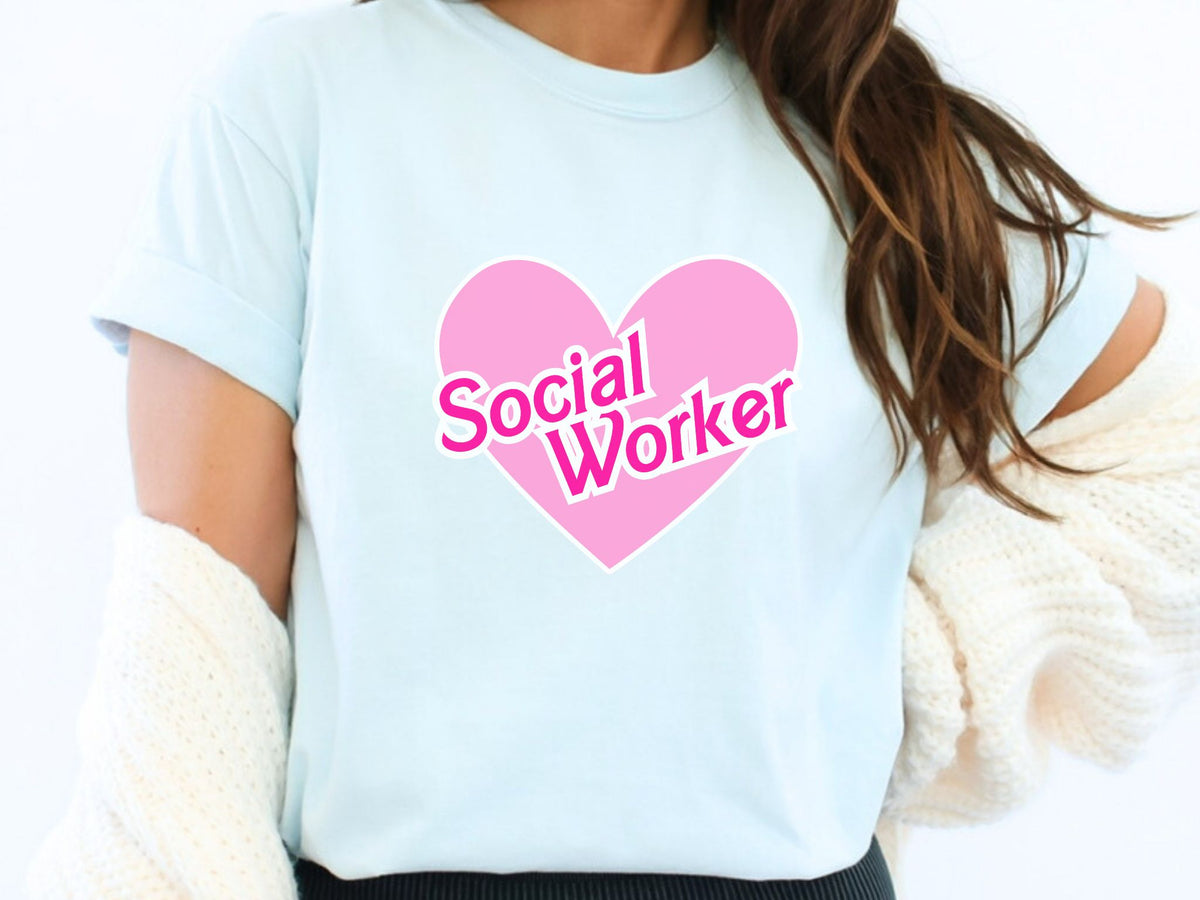 Social Worker Pink Heart Shirt, Gift for LCSW