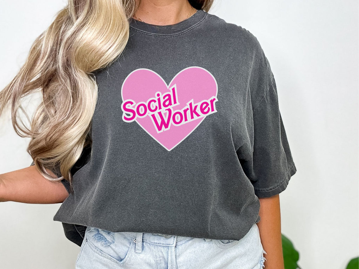 Social Worker Pink Heart Shirt, Gift for LCSW
