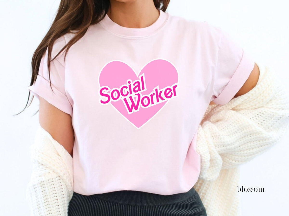Social Worker Pink Heart Shirt, Gift for LCSW