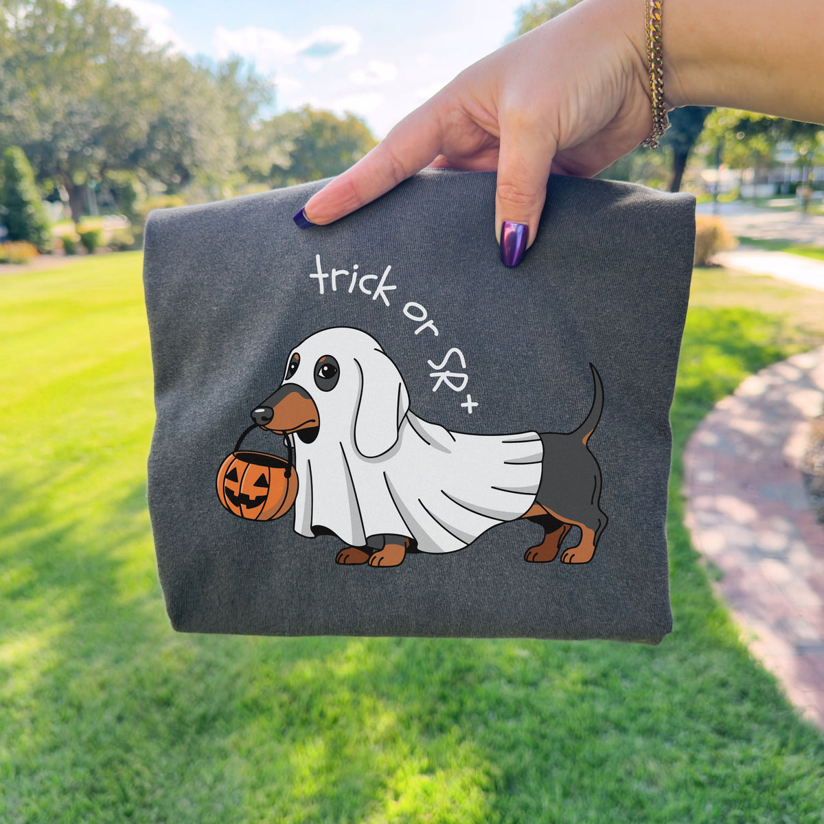Trick or SR+ Shirt, Funny ABA Halloween T-Shirt, Ghost Wiener Dog Shirt, RBT Bcba Gift, Behavior Analyst Shirt