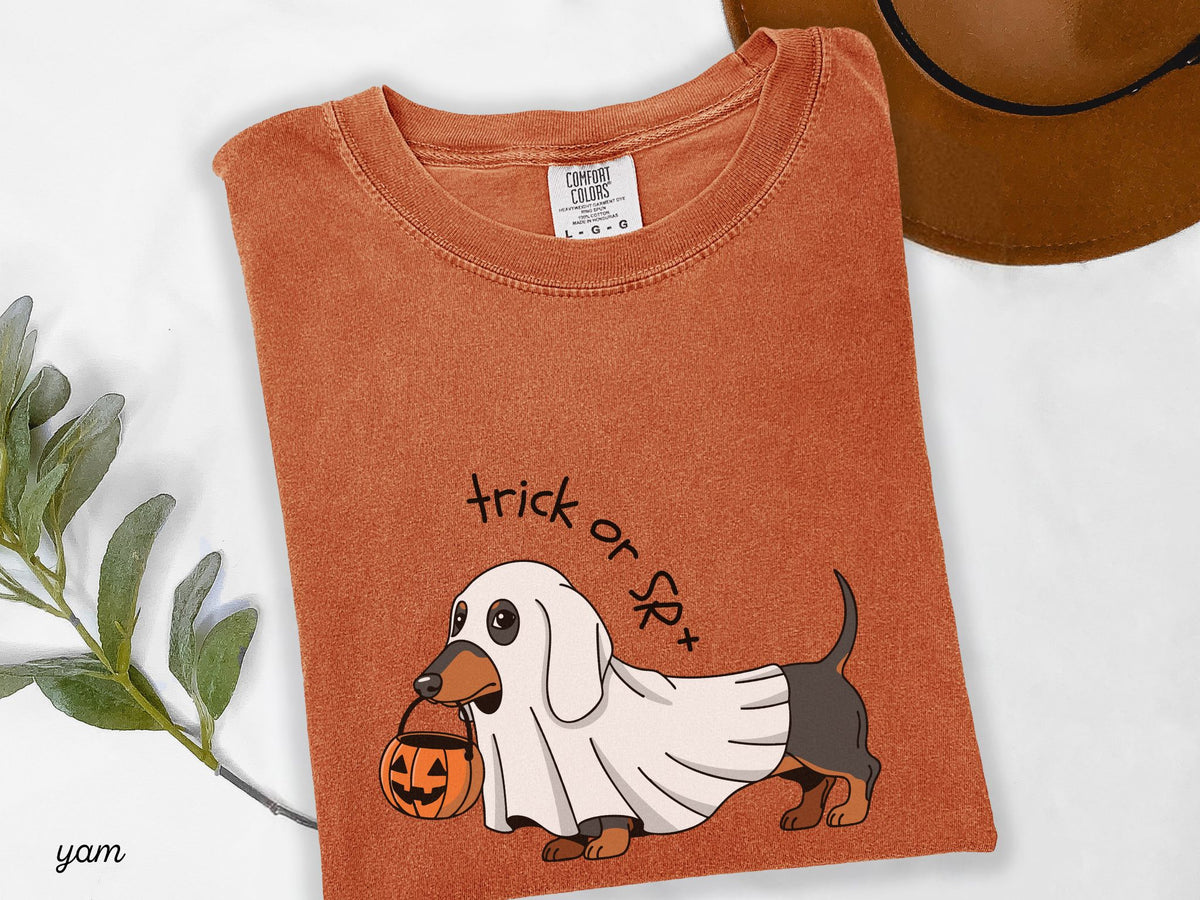 Trick or SR+ Shirt, Funny ABA Halloween T-Shirt, Ghost Wiener Dog Shirt, RBT Bcba Gift, Behavior Analyst Shirt