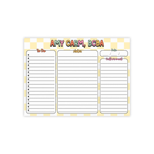 Personalized Retro Post-it® Note Pads, Bcba OT Teacher SLP PT to do list, Gift for teacher, custom post it notes