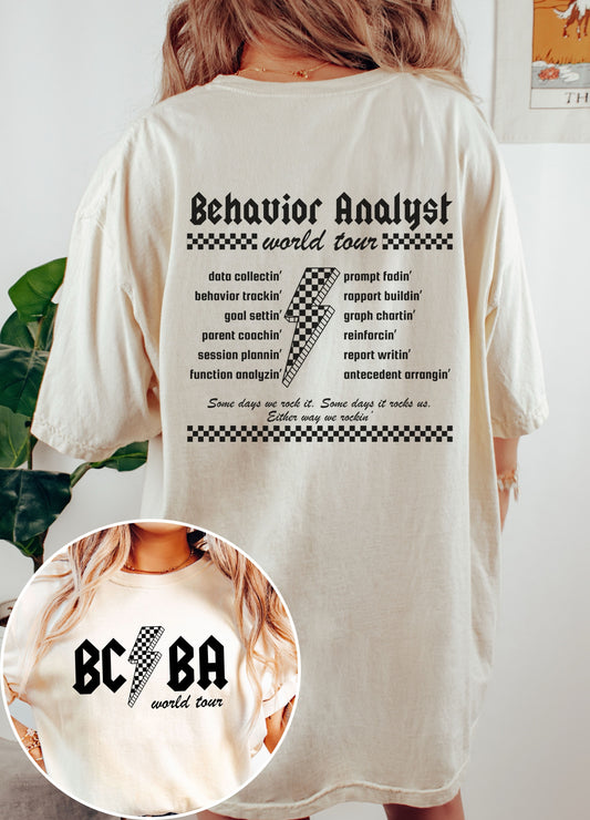 Behavior Analyst World Tour Tee, Aba Rock Shirts, Funny Bcba T-Shirts, Gift for Bcba