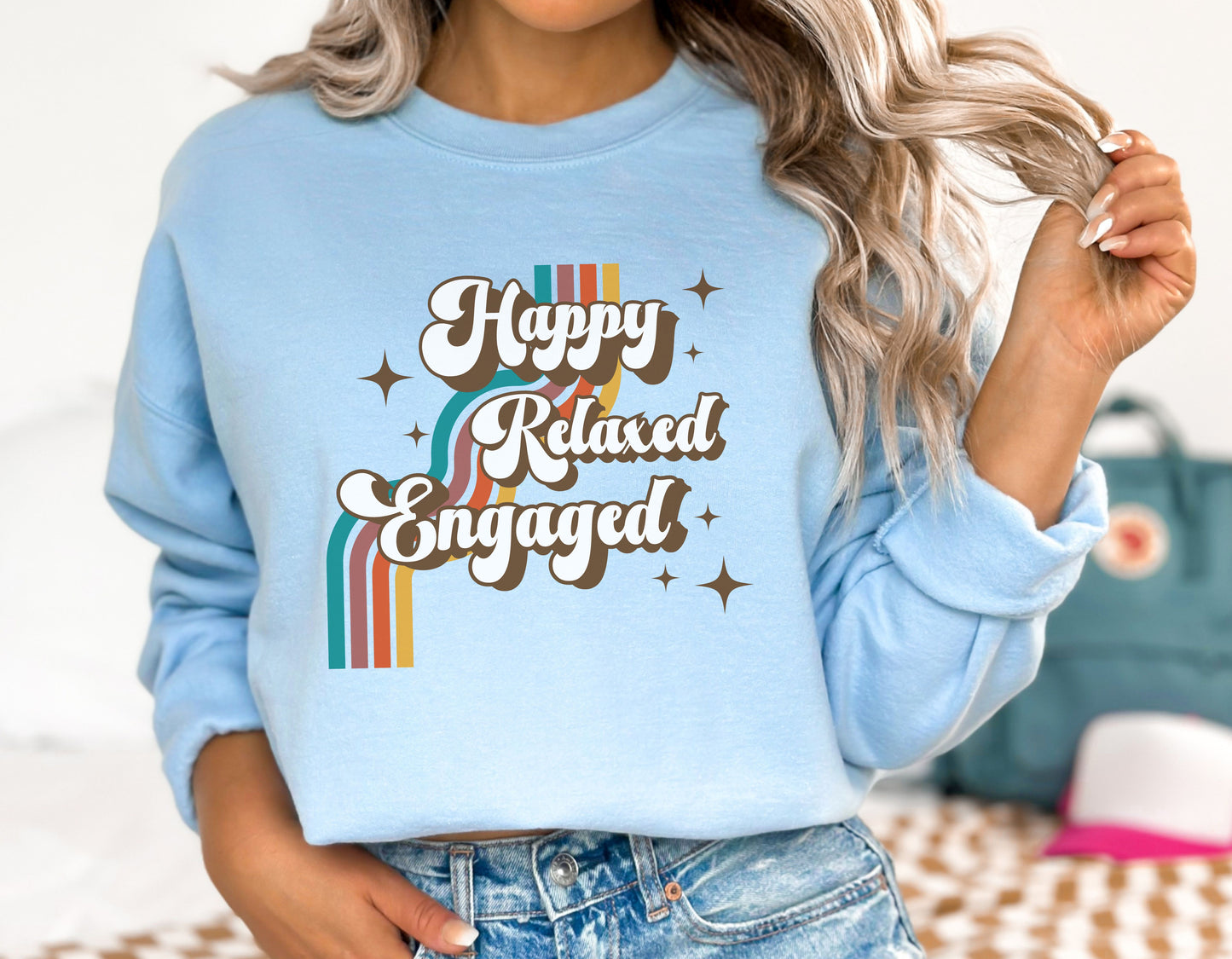 Happy Relaxed Engaged crewneck, Unisex Heavy Blend