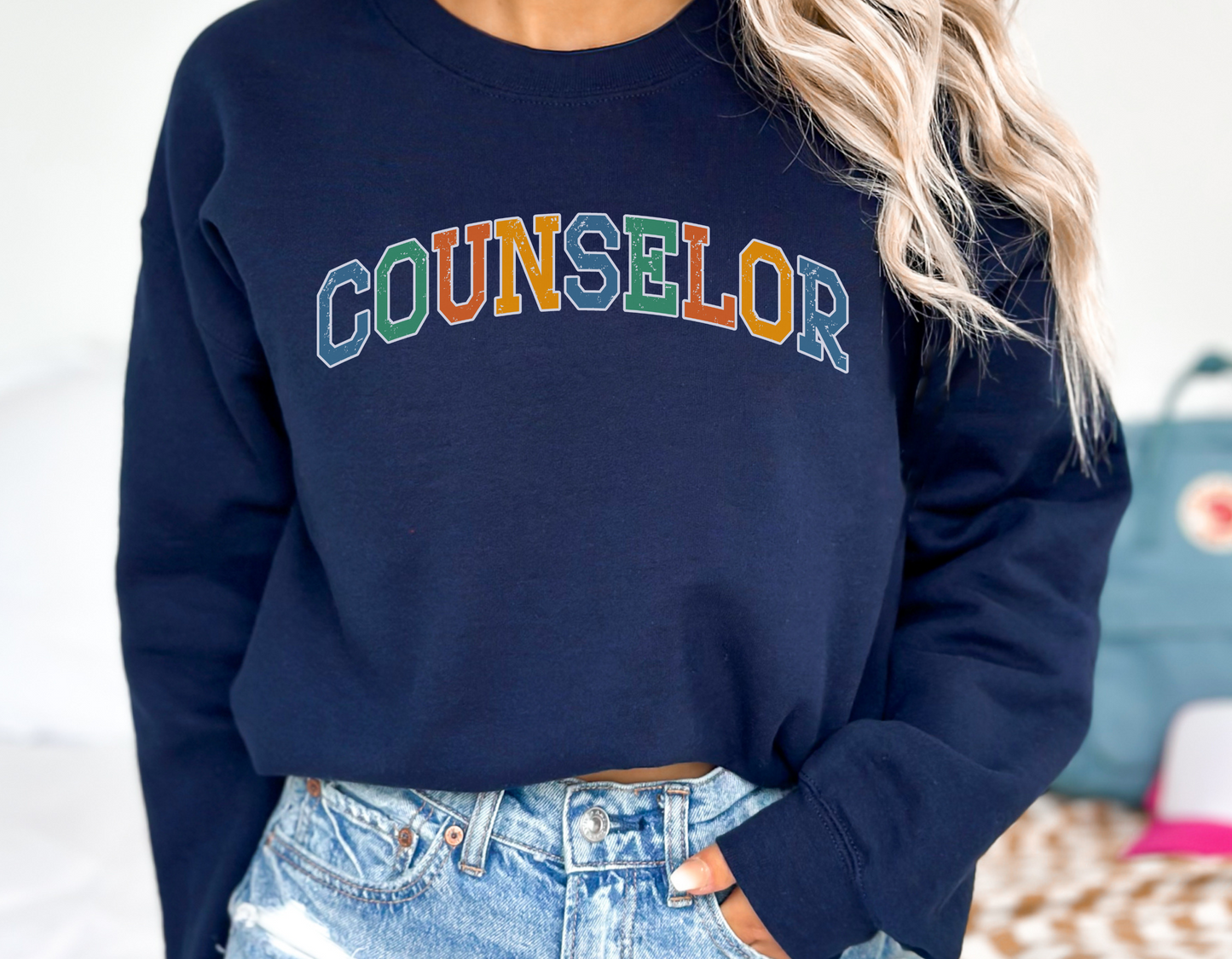 School Counselor Sweatshirt, Counselor Varsity crewneck, Gilden 18000 gift for counselor