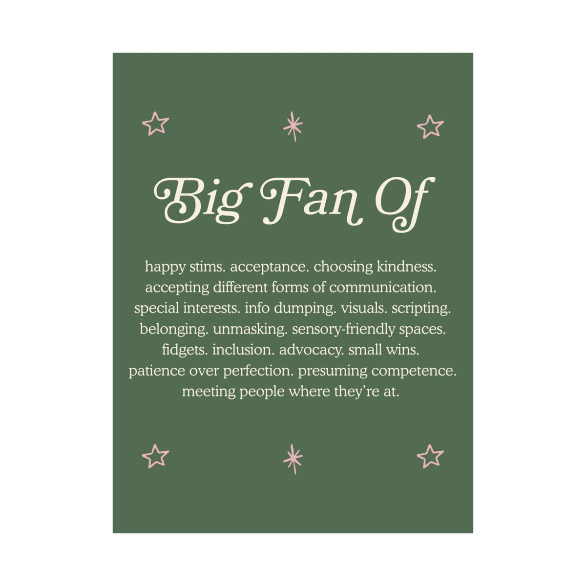 Big Fan Of Neurodiversity Poster | Autism Acceptance Wall Art | Autistic Joy Print