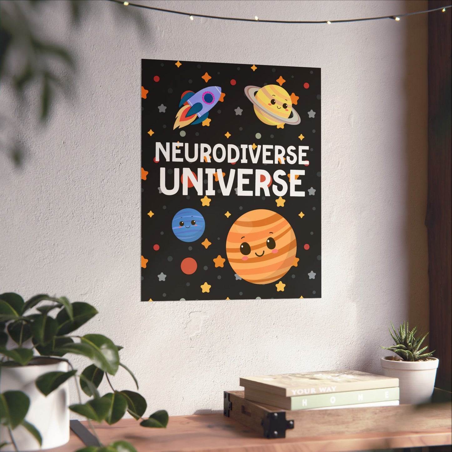 Outer Space Neurodiverse Universe Wall Art, Space Themed Classroom Counseling Therapy Decor, Inclusion Print, Class Matte Vertical Posters