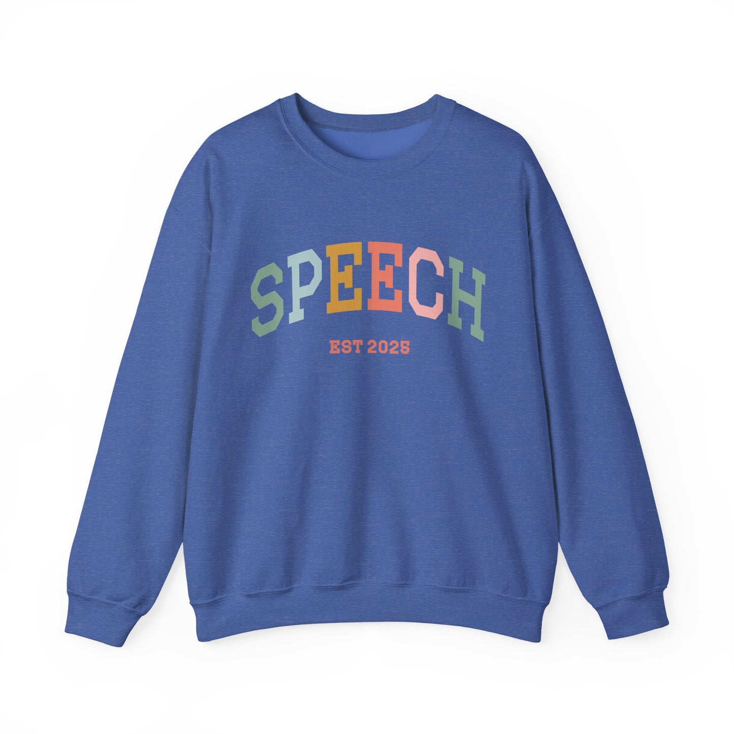 Speech Varsity Style Sweatshirt with Personalized EST Year for SLPs and SLPAs, Gift for Speech Therapists