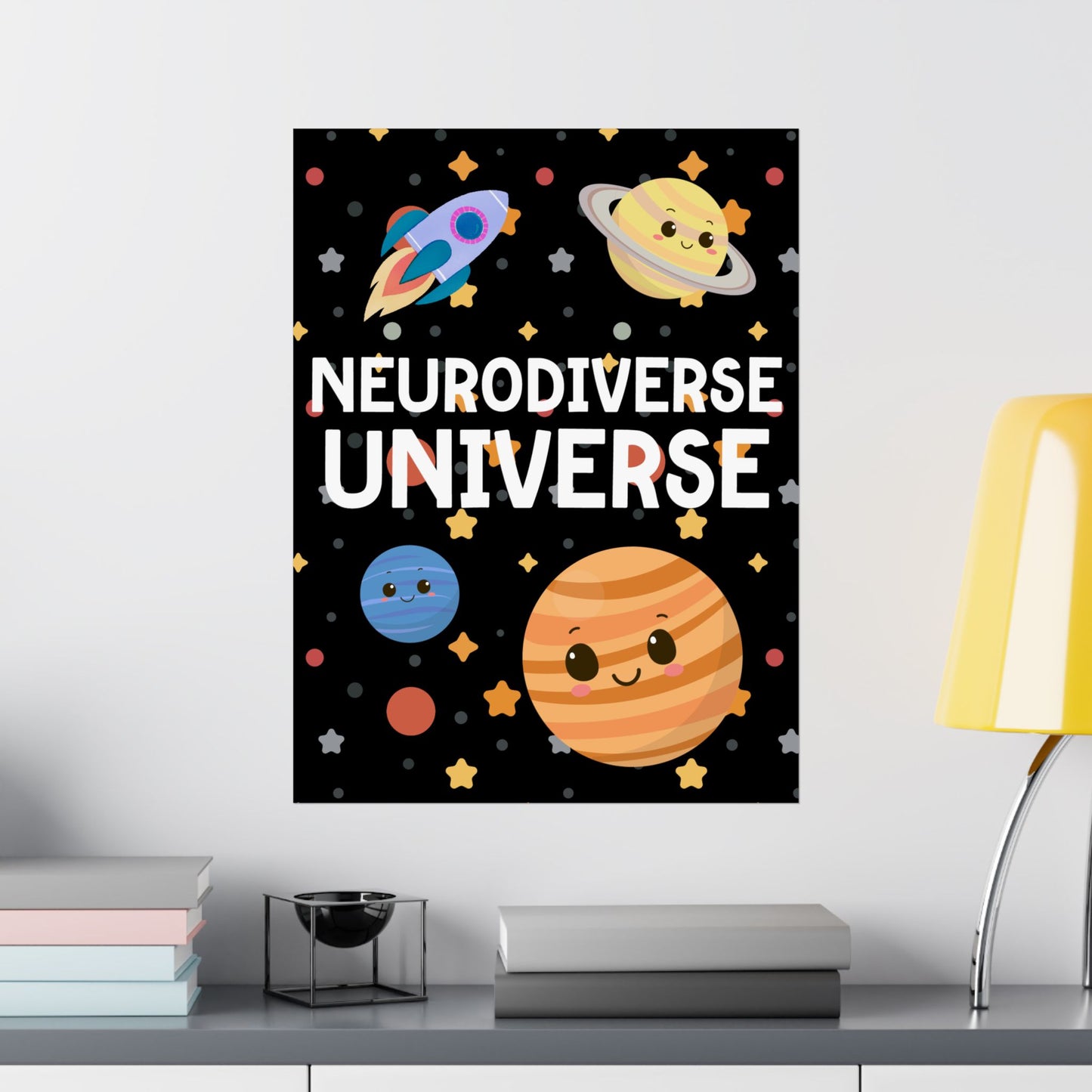 Outer Space Neurodiverse Universe Wall Art, Space Themed Classroom Counseling Therapy Decor, Inclusion Print, Class Matte Vertical Posters