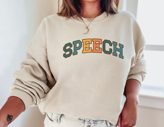 Varsity Speech Sweatshirt, Speech therapist crewneck, slp slpa sweatshirt, Gift for SLP SLPA, Speech Therapy