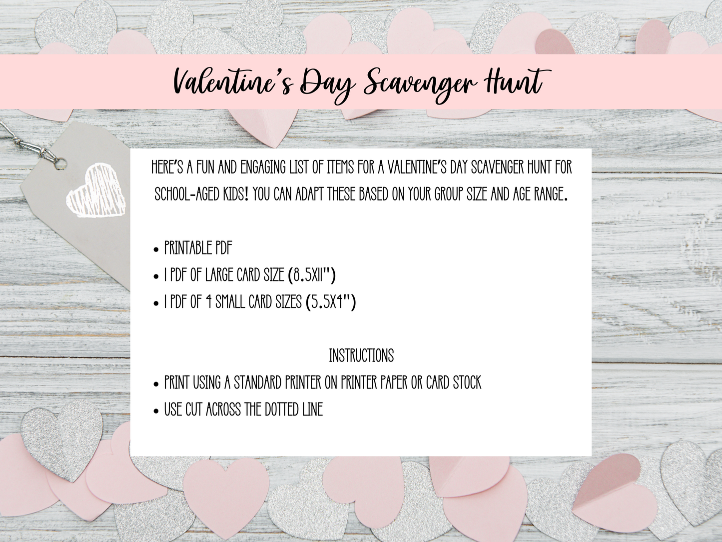 Valentine's Day Scavenger Hunt - Free Digital Download