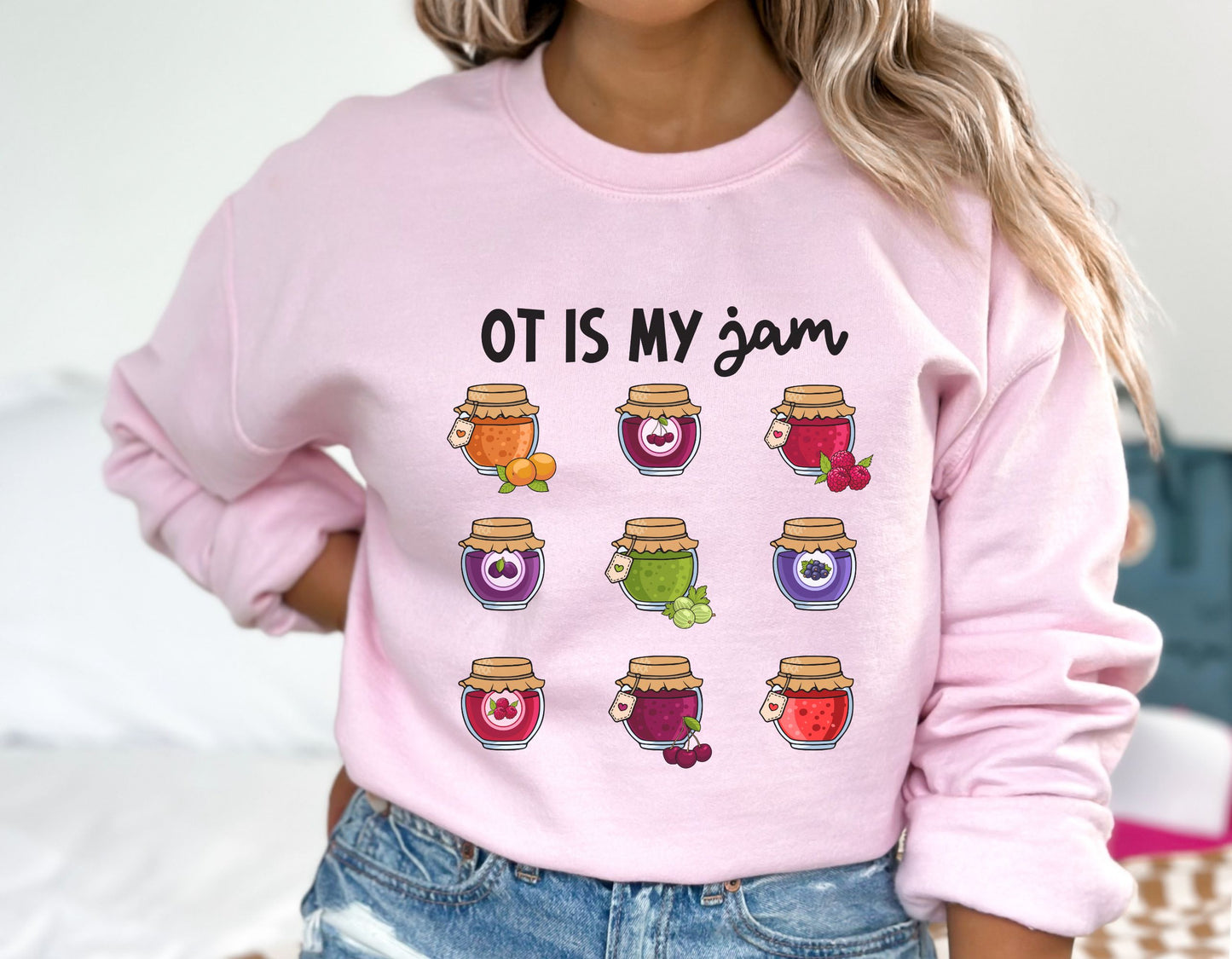 OT is my Jam sweatshirt, Occupational therapy crewneck, OT OTA tee, Occupational Therapist Comfort Colors Gilden 18000