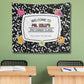Personalized Classroom Tapestry, Retro Composition Book Teacher Name Sign, Welcome Banner Back to School Decor, Custom Grade Wall Art