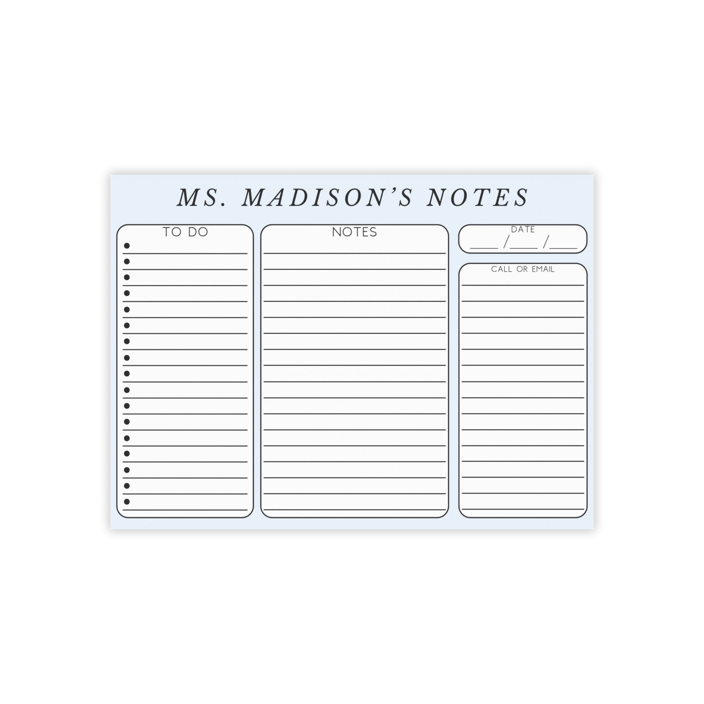 Personalized Minimalist Post-it® Note Pad, Gender Neutral Gift for Teacher Counselor Therapist