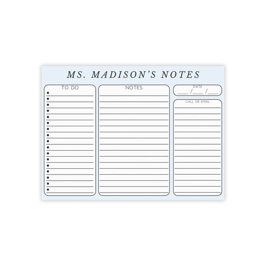 Personalized Minimalist Post-it® Note Pad, Gender Neutral Gift for Teacher Counselor Therapist