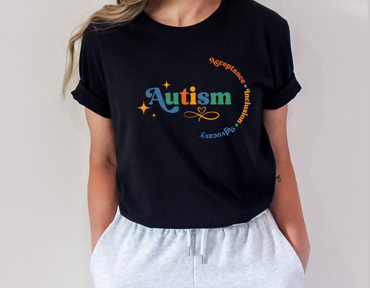 Autism Awareness and Acceptance T Shirt, Retro ASD t shirt, Minimalist Inclusion Bella Canvas tee