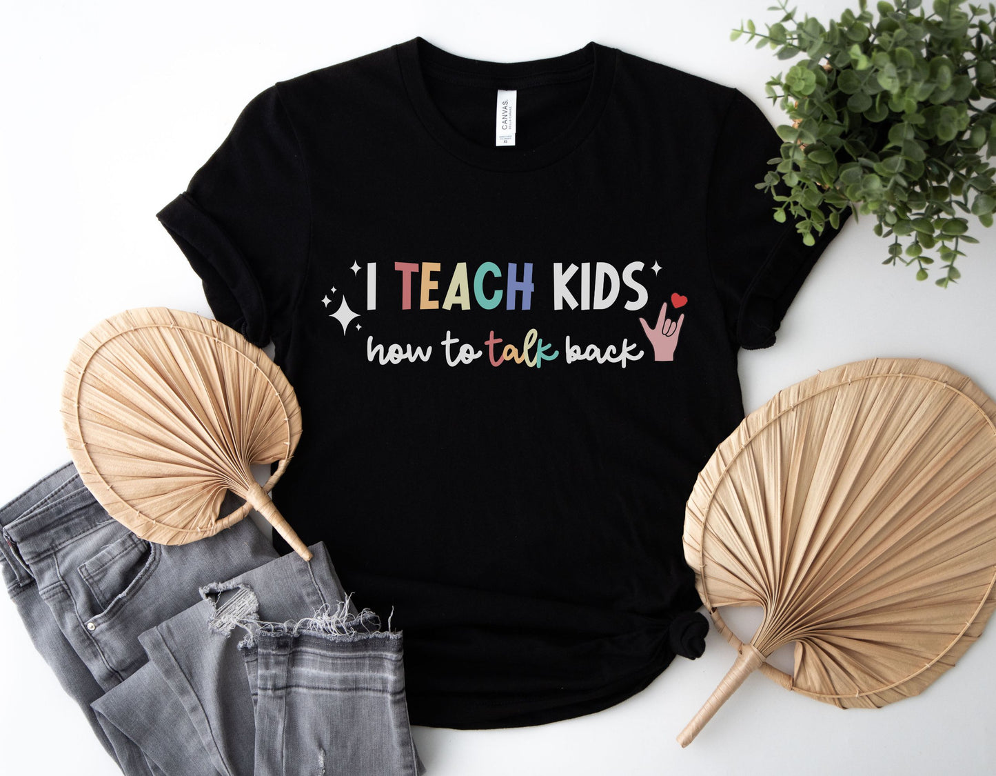 I teach kids how to talk back, Funny SLP / SLPA tee, Speech therapy, Bella Canvas SPED t shirt