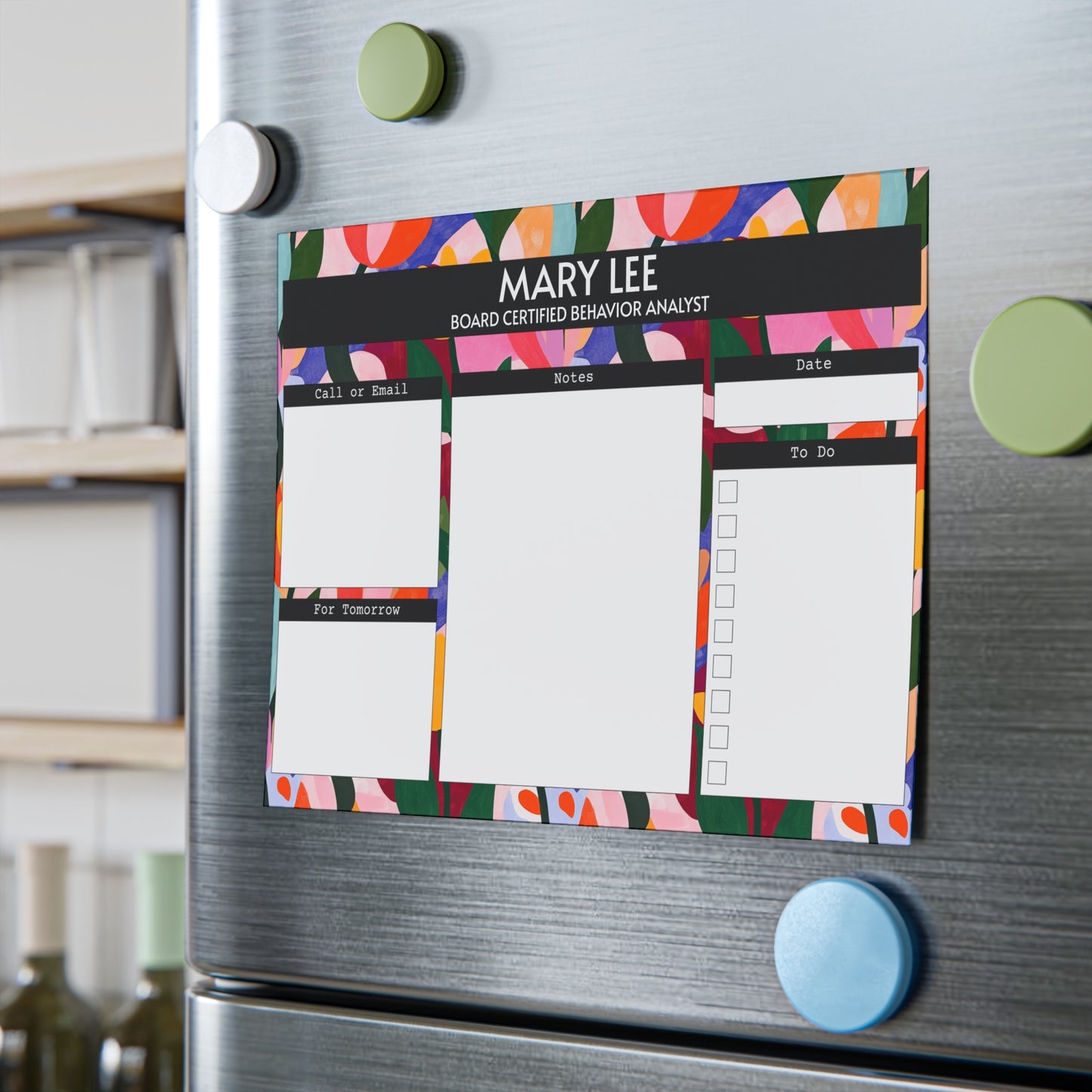 Personalized Floral Post-it® Note Pad, Sticky Notes for Teacher Counselor Therapist