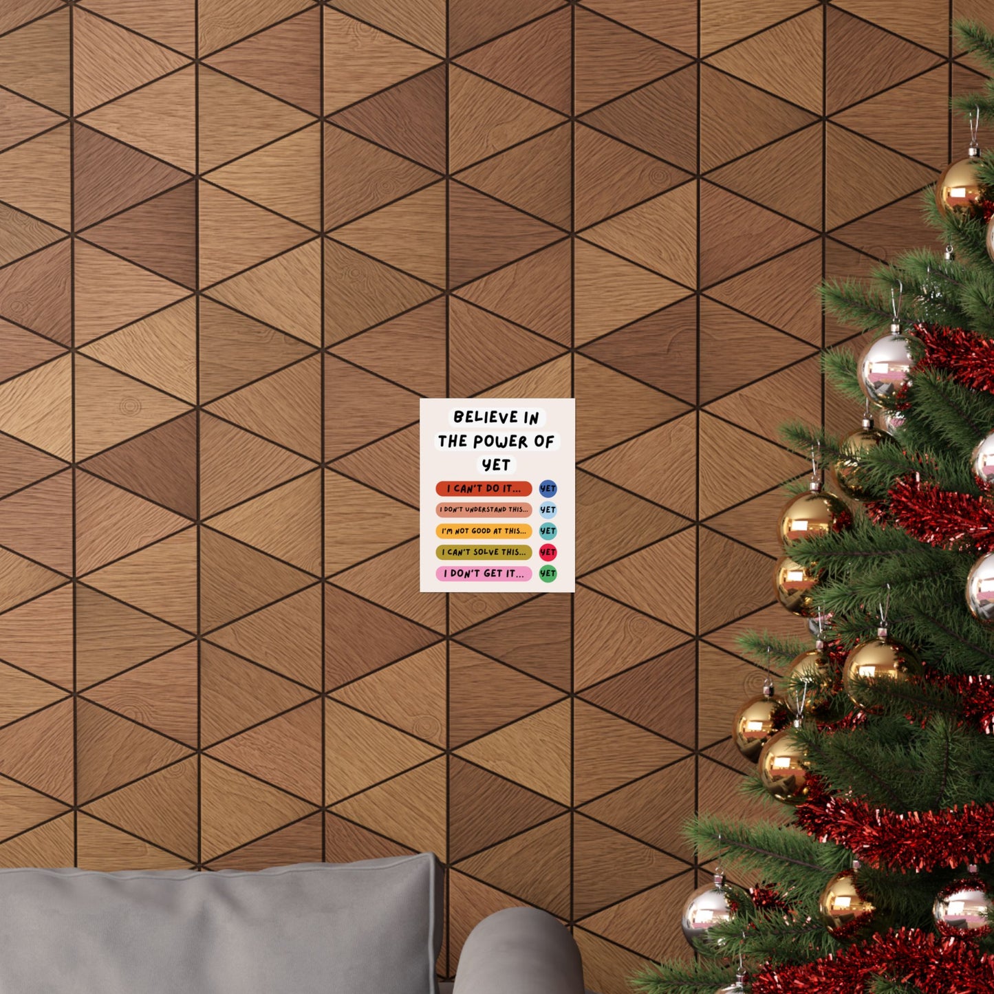 Power of Yet Classroom Counselor Office Wall Art Print, Growth Mindset Teacher Inspirational Educational Decor