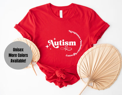 Autism Awareness and Acceptance T Shirt, Retro ASD t shirt, Minimalist Inclusion Bella Canvas tee