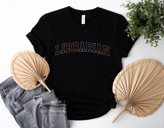 Varsity School Librarian Shirt, Trendy librarian tee, Gift for librarian, Unisex Bella Canvas