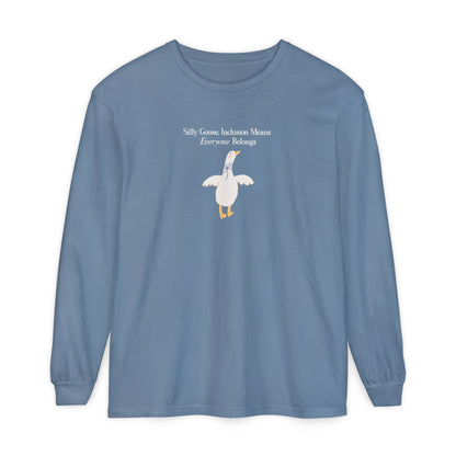 Goose Inclusion Long Sleeve T-Shirt, Everyone Belongs Tee for Teachers, Therapists, Neurodiversity Advocates, Autism Acceptance T-Shirt
