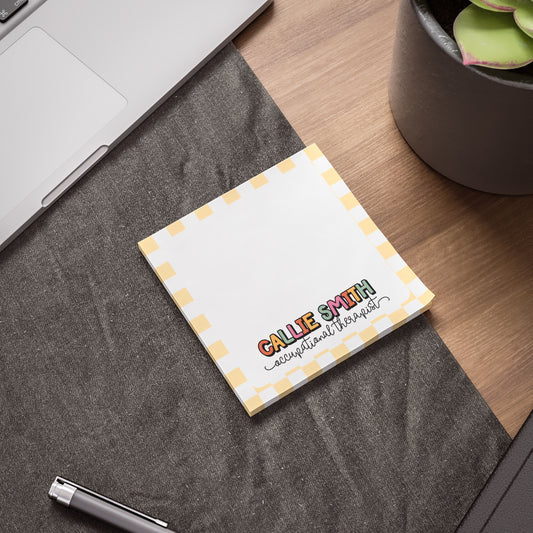 Personalized Retro Styled Post-it® Notes, Gift for Teacher Therapist Counselor, Custom Sticky Notes