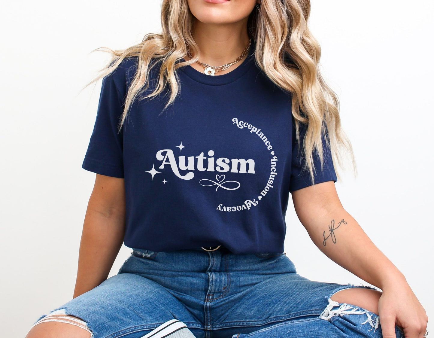 Autism Awareness and Acceptance T Shirt, Retro ASD t shirt, Minimalist Inclusion Bella Canvas tee