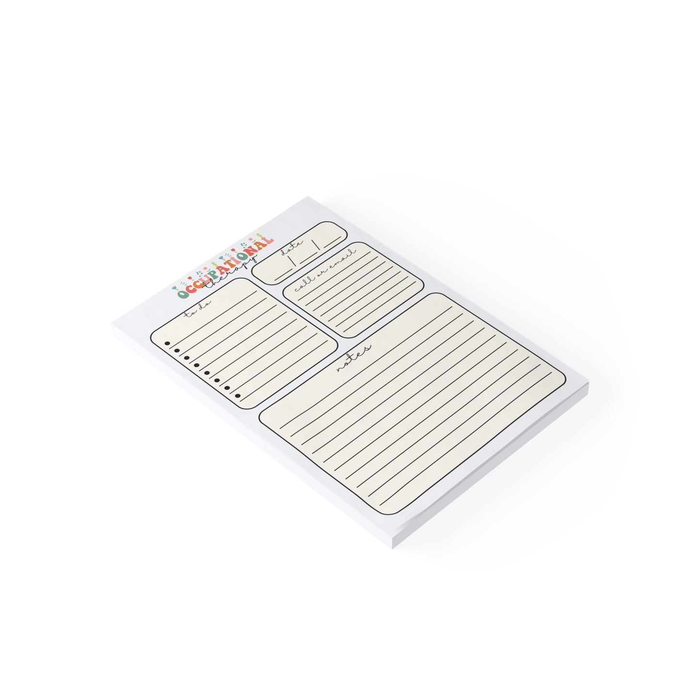 Floral Occupational Therapy Sticky Note Pads, Occupational Therapist to do list, Gift for OT OTA
