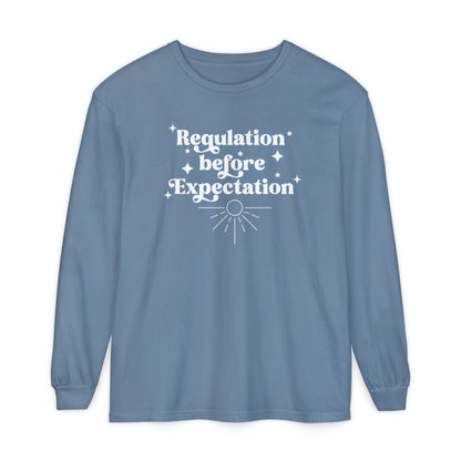 Regulation Before Expectation Long Sleeve Shirt, Speech Ot ABA Shirt, ABA Shirt, Teacher Tee, Comfort Colors® 6014