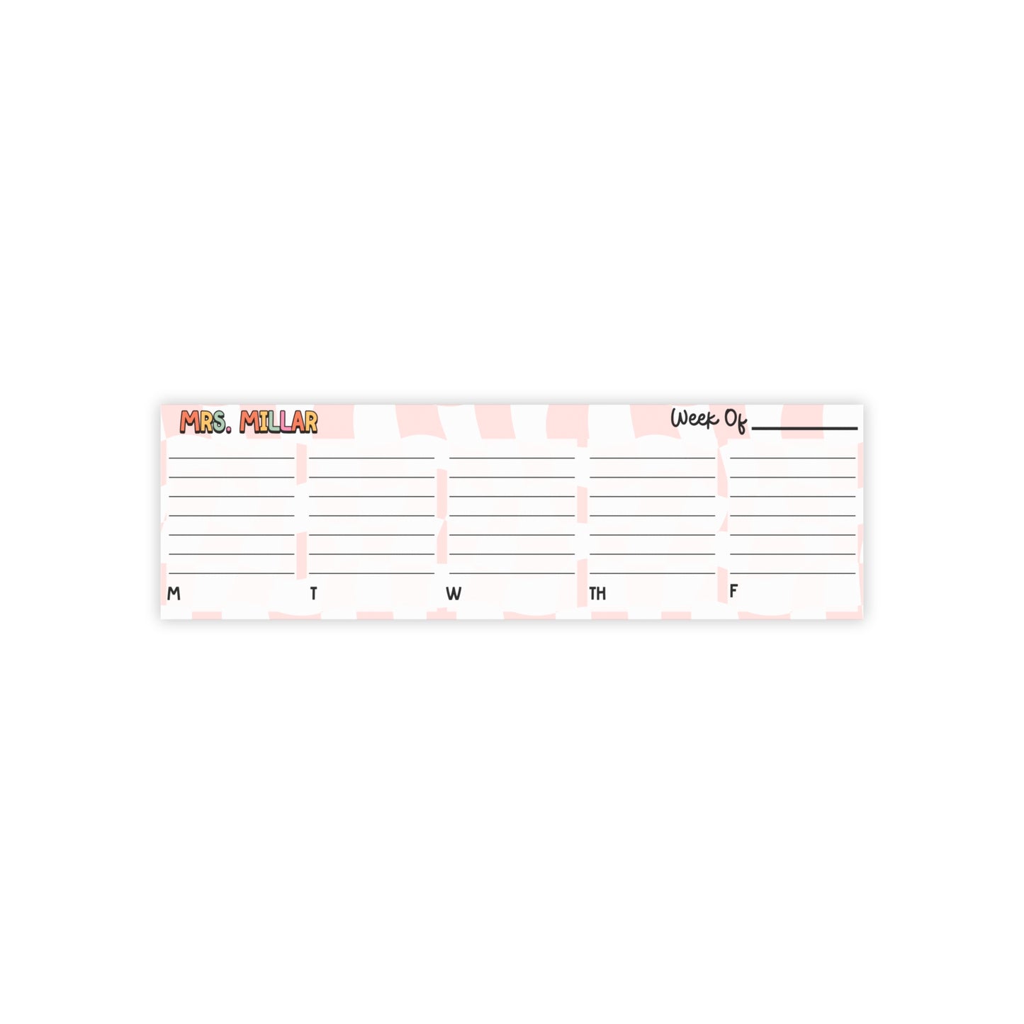 Personalized Weekly Planner Post-it Note Pads | Teacher Desk Planner