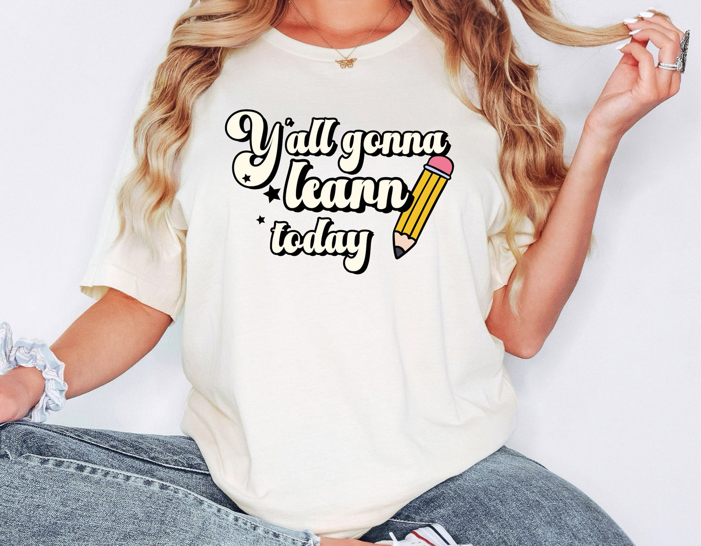 Funny Teacher Shirt, Yall gonna learn today, retro teacher apparel, gift for teacher