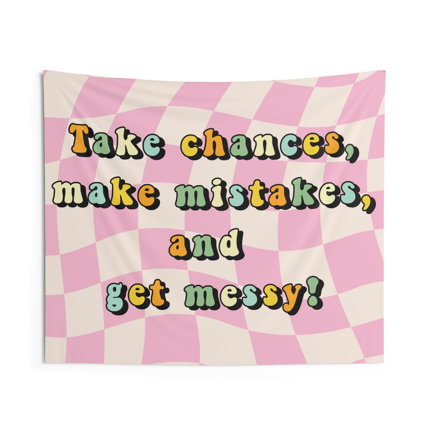 Retro Classroom Tapestry, Take Chances Make Mistakes and Get Messy Decor, Retro classroom decor, Teacher wall art, Classroom welcome sign