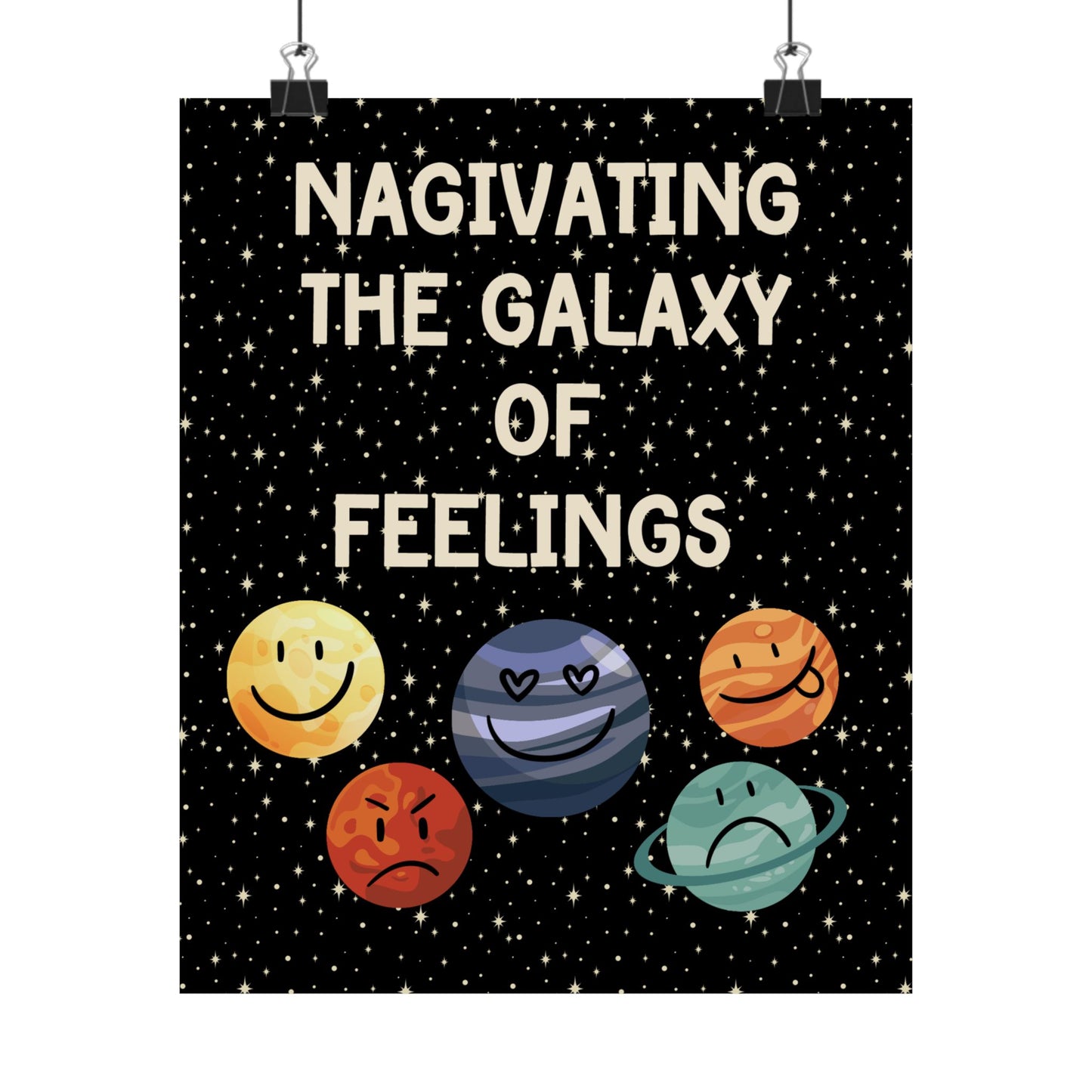 Outer Space Emotions Wall Art, Space Themed Counseling Therapy Decor, Emotional Regulation Print, Classroom Matte Vertical Posters