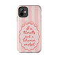 Personalized I'm Literally Just a (CUSTOM) Phone Case | Pink Stripes and Bow, Compatible with iPhone and Samsung