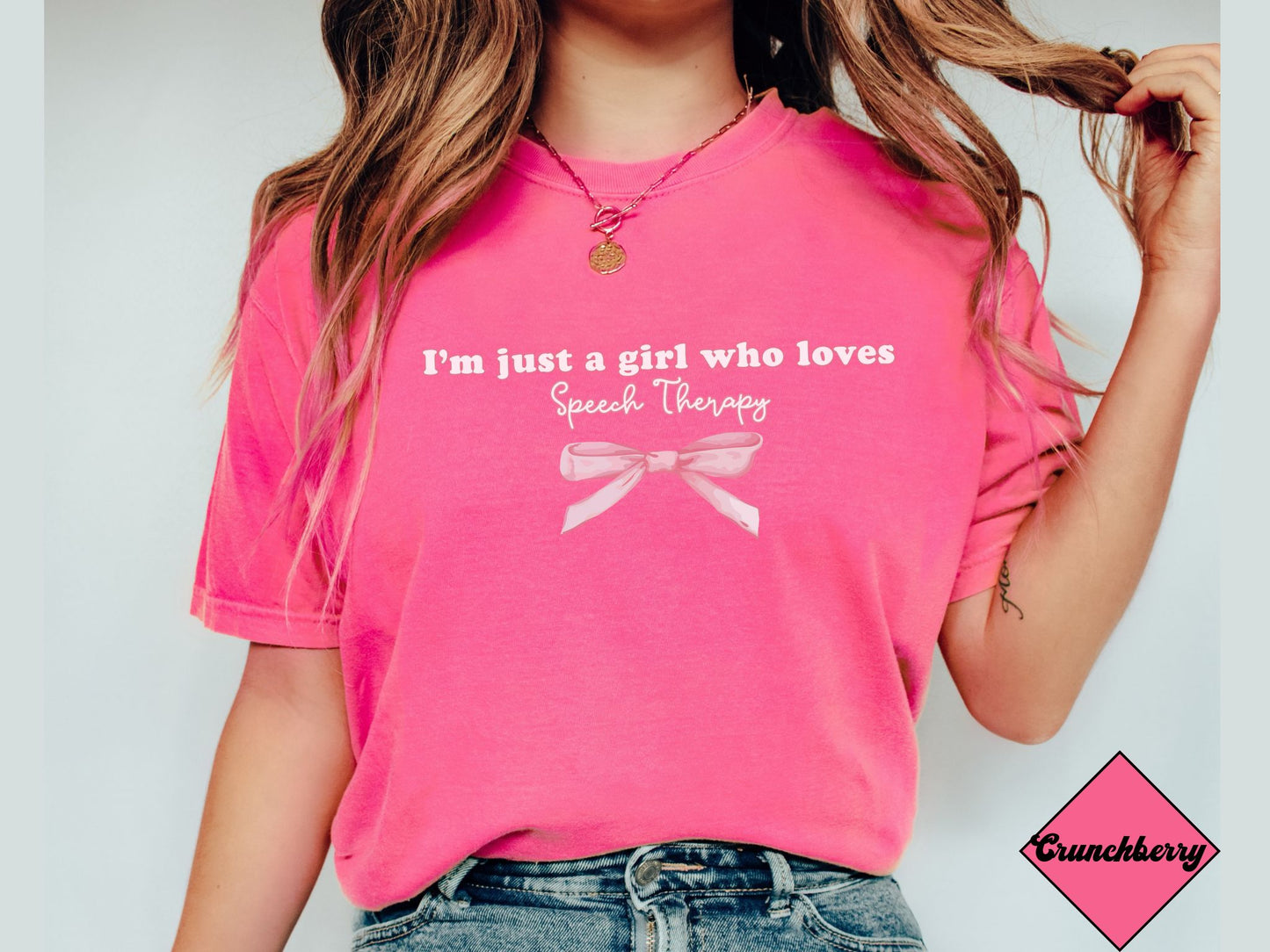 Comfort Colors I'm just a girl who loves speech therapy Shirt, Speech Therapist tee, Gift for Speech Language Pathologist