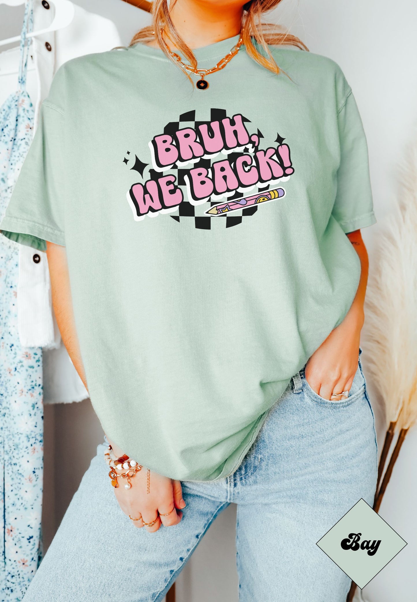 Comfort Colors Funny back to school Shirt, Bruh we back Tee, Retro matching teacher tee