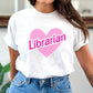 Pink 90s Librarian shirt, Doll themed librarian, Librarian Heart Shirt, Unisex Comfort Colors® 1717