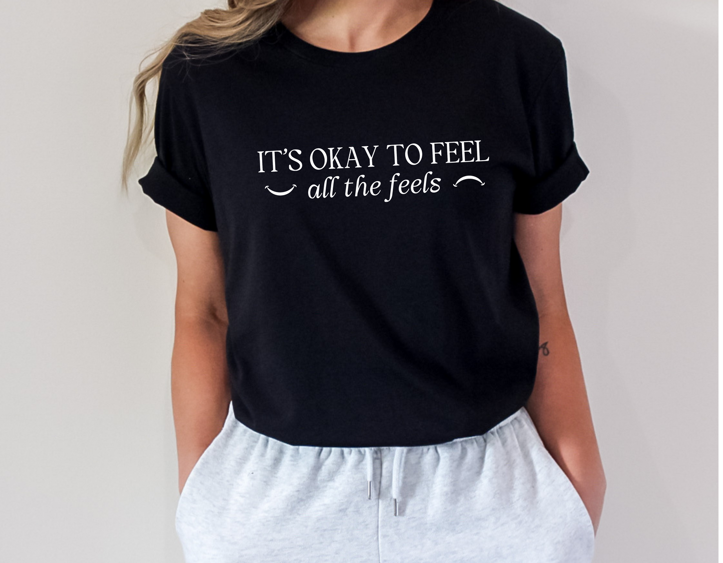 It's okay to feel all the feels T Shirt, ot slp sped aba tee, Minimalist Emotions Bella Canvas