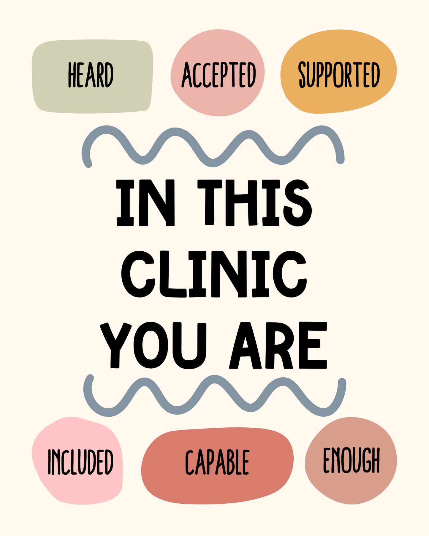 "In This Clinic You Are" Acceptance Poster - Free Digital Print