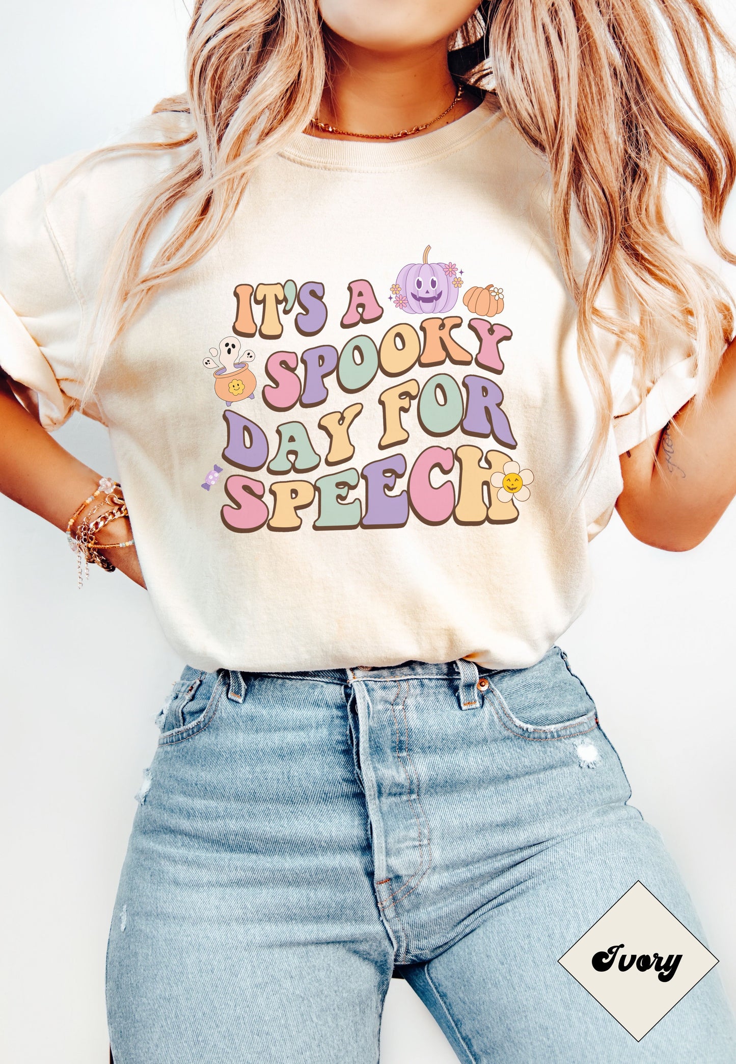 Halloween Speech Therapy Tee, It's a Spooky Day for Speech, Comfort Colors SLP SLPA shirt