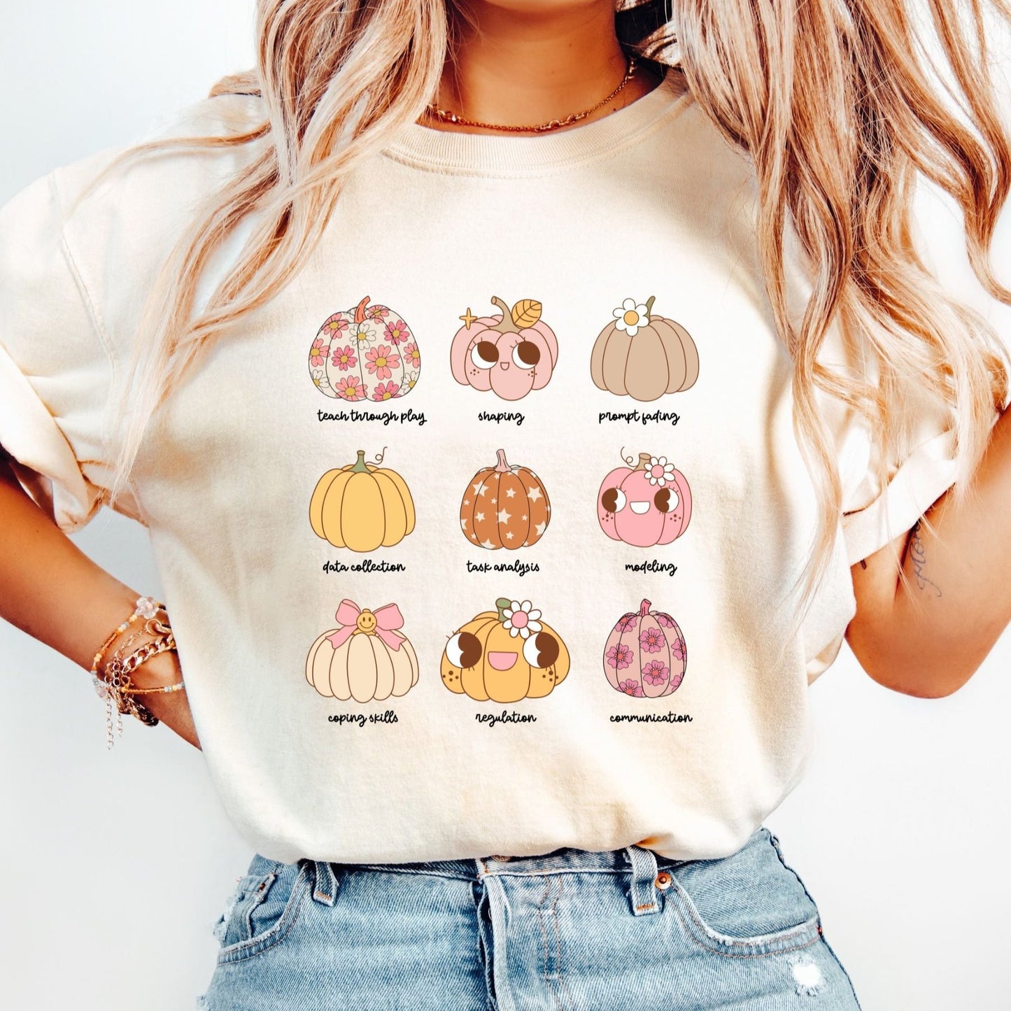 Fall Pumpkins ABA Tee, Halloween Behavior Analysis shirts, Fall Bcba Rbt Graphic Tee, Gift for Aba Therapist